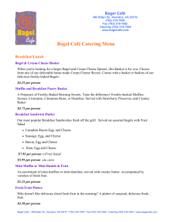 Bagel Caf&eacute; Catering Menu