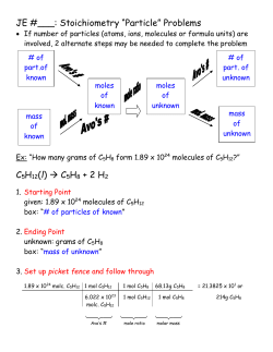 JE #___: Stoichiometry &ldquo;Particle&rdquo; Problems C5H12(l