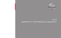 2012 Nissan | Warranty Information Booklet | Nissan USA