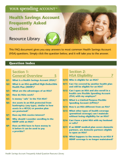Health Savings Account Frequently Asked Question Resource Library