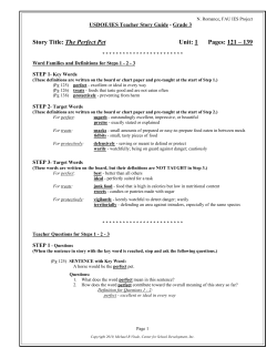 Story Title: The Perfect Pet Unit: 1 Pages: 121 &ndash; 139