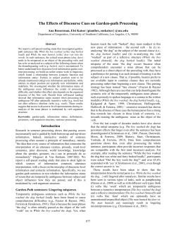 The Effects of Discourse Cues on Garden
