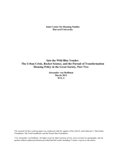 Into the Wild Blue Yonder: Housing Policy in the Great Society, Part
