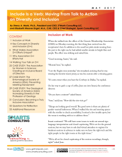 Include Is a Verb: Moving From Talk to Action on Diversity and