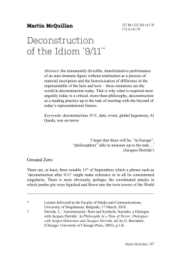 65 / Martin McQuillan, Deconstruction of the Idiom `9/11`