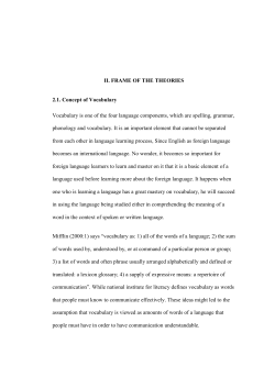 II. FRAME OF THE THEORIES 2.1. Concept of Vocabulary