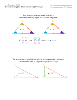 Hypotenuse Leg (HL) Theorem with Right Triangles