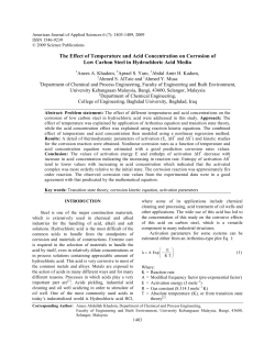 The Effect of Temperature and Acid Concentration on Corrosion of