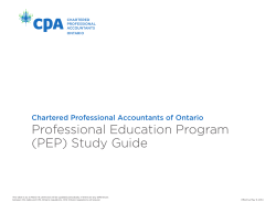 Professional Education Program (PEP) Study Guide