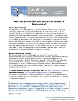 Biochemistry - Red Deer College