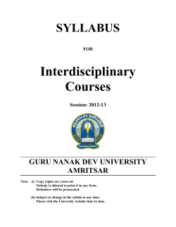 Interdisciplinary Courses - Guru Nanak Dev University