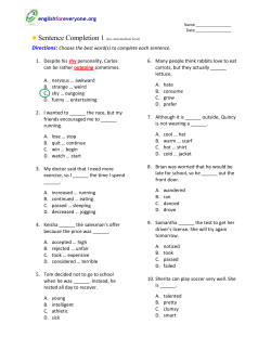 Sentence Completion 1 - English for Everyone
