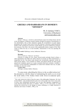 Greeks and Barbarians in Homer`s &bdquo;Odyssey&rdquo;