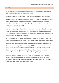 Saying more than `he said`/`she said` Teaching notes