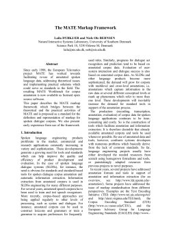 The MATE Markup Framework