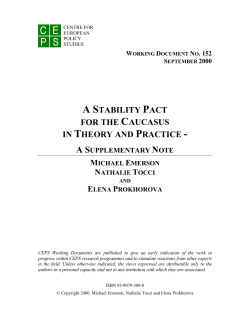 A STABILITY PACT FOR THE CAUCASUS IN THEORY AND