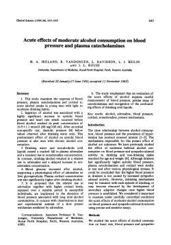 Acute effects of moderate alcohol consumption on