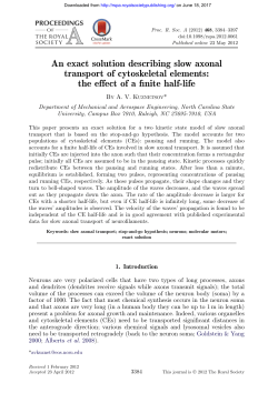 An exact solution describing slow axonal transport of cytoskeletal