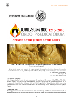 opening of the jubilee of the order