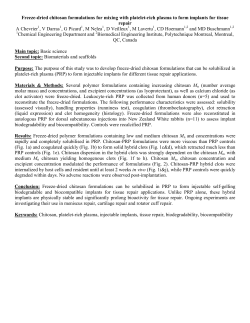 Freeze-dried chitosan formulations for mixing with platelet