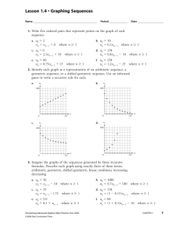 Lesson 1.4 &bull; Graphing Sequences