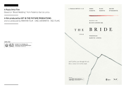A Paula Ortiz Film Based on &ldquo;Blood Wedding&rdquo;
