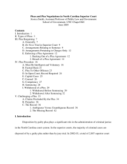 Pleas and Plea Negotiations in North Carolina Superior Court