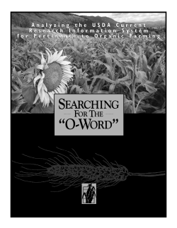 O-word - Organic Farming Research Foundation
