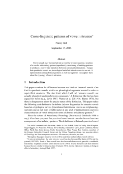 Cross-linguistic patterns of vowel intrusion