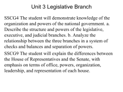 Unit 3 Legislative Branch