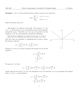MA 222 Using symmetries to simplify Fourier series K