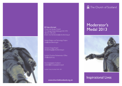 Moderator`s Medal 2013 - The Church of Scotland