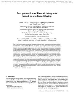 Fast generation of Fresnel holograms based on