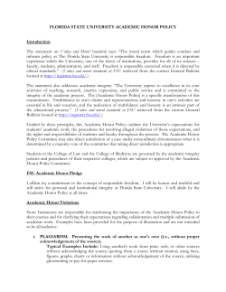 Academic Honor Policy - Office of Faculty Development and