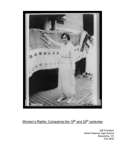 Women`s Rights: Comparing the 19th and 20th centuries