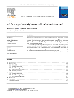 Roll forming of partially heated cold rolled stainless steel