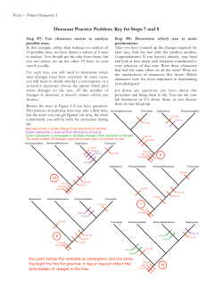 Dinosaur Practice Problem: Key for Steps 7 and 8