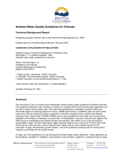 Ambient Water Quality Guidelines for Chlorate