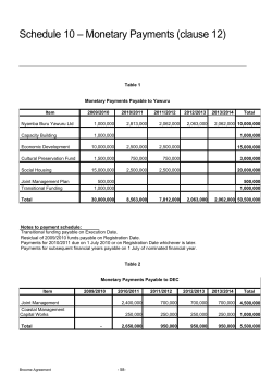 Schedule 10 &ndash; Monetary Payments (clause 12)