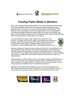 Montana PBS Case Statement - America`s Public Television Stations