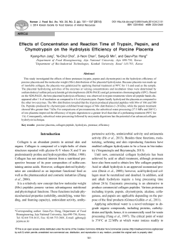 Effects of Concentration and Reaction Time of Trypsin, Pepsin, and