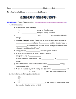 Energy Webquest - Laurens County School District 56