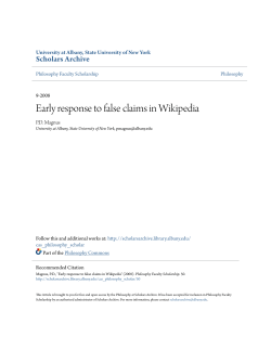 Early response to false claims in Wikipedia
