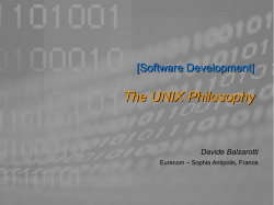 The UNIX Philosophy