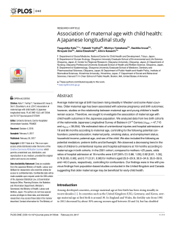 Association of maternal age with child health: A Japanese