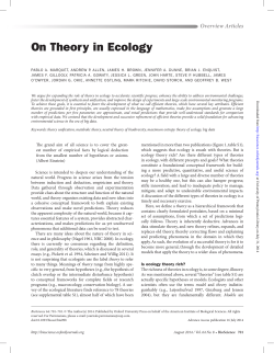 On Theory in Ecology - Neti