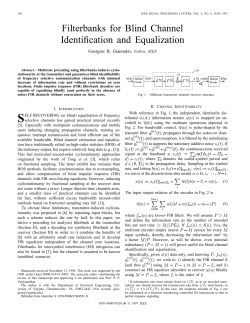 Filterbanks For Blind Channel Identification And Equalization