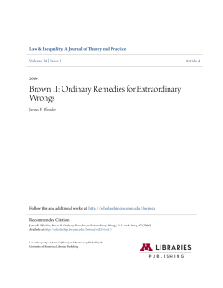 Brown II: Ordinary Remedies for Extraordinary Wrongs