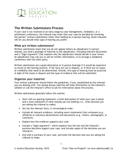 The Written Submissions Process