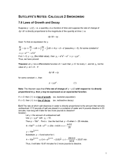 7.6 Laws of Growth and Decay